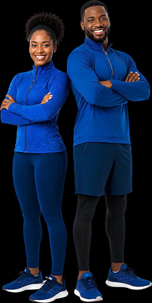 Two KLife runners standing together